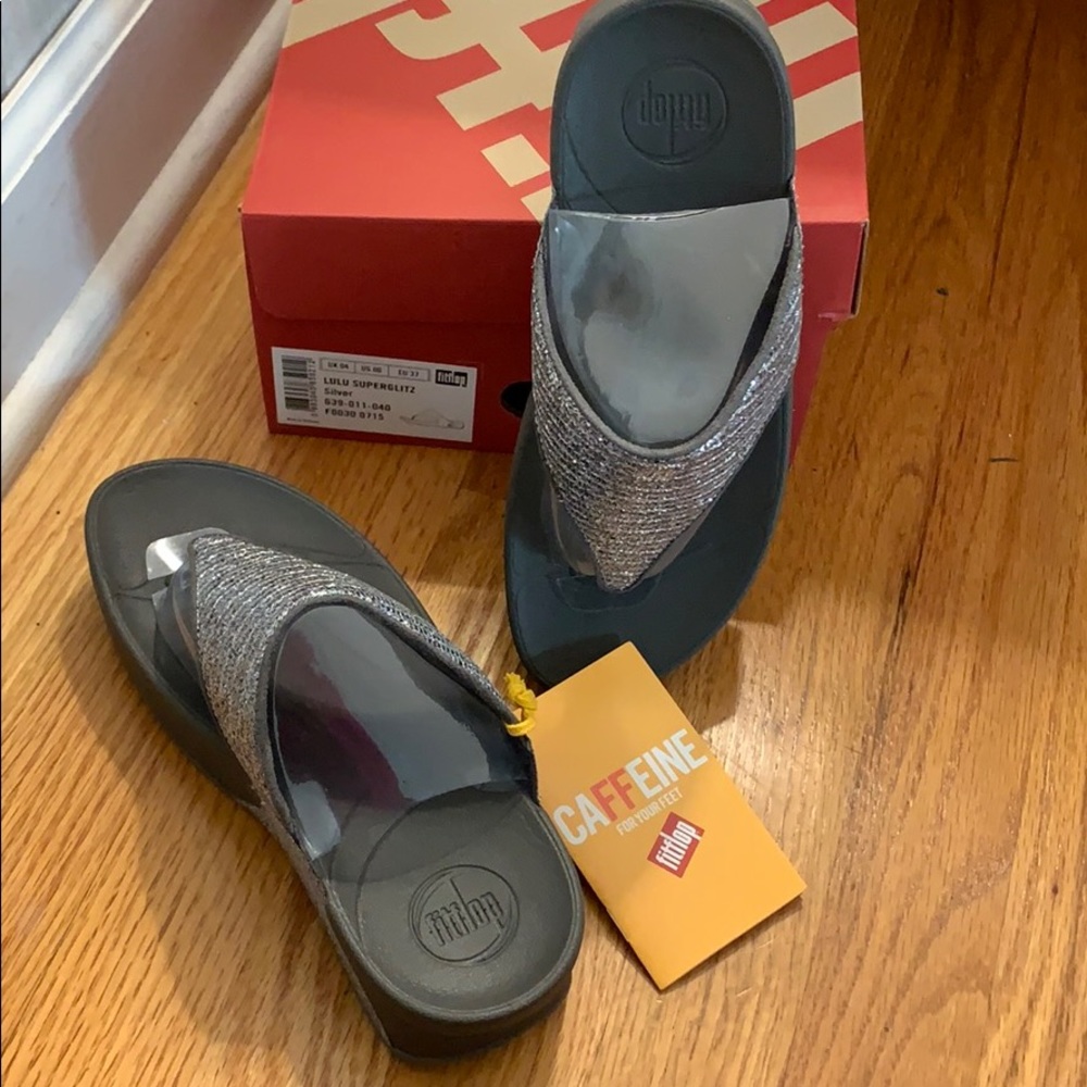 Fit Flop Silver and Gray LULU Superglitz